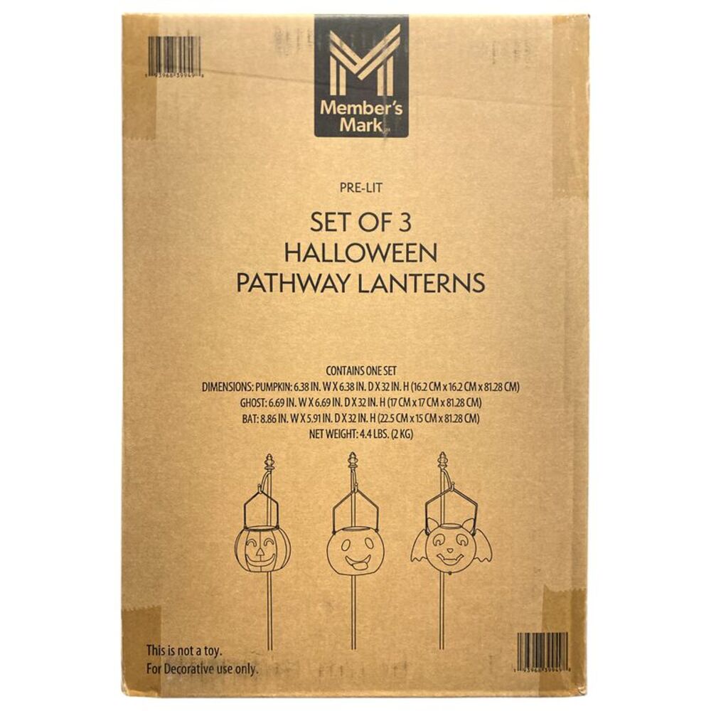 Member's Mark Solar LED Spooky Lawn Stakes, Set of 3